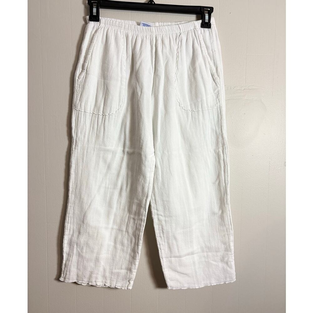 Sea Breeze of California Small 100% Cotton Pull On Gauze Beach Culotte Capri